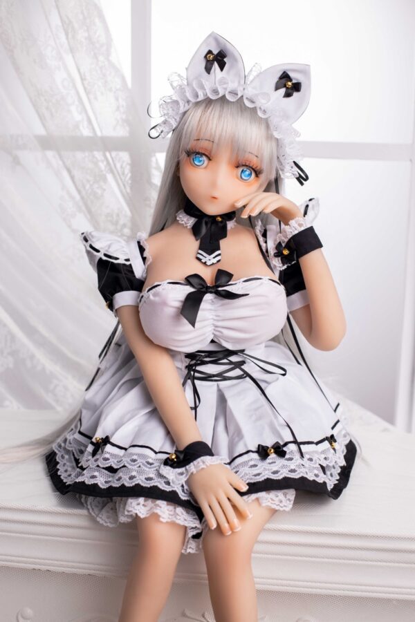 Lolita – Charming White-Haired Maid Outfit Adult Anime Figurine - Image 8