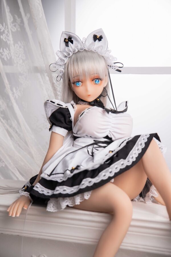 Lolita – Charming White-Haired Maid Outfit Adult Anime Figurine - Image 5