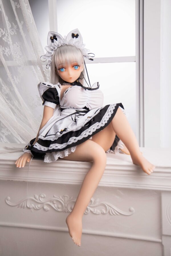 Lolita – Charming White-Haired Maid Outfit Adult Anime Figurine - Image 14