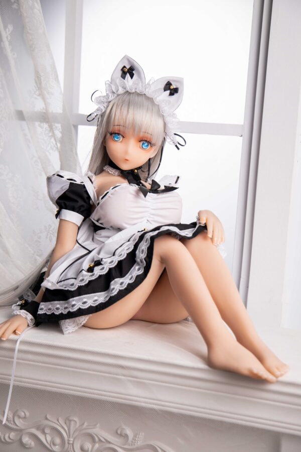 Lolita – Charming White-Haired Maid Outfit Adult Anime Figurine - Image 15