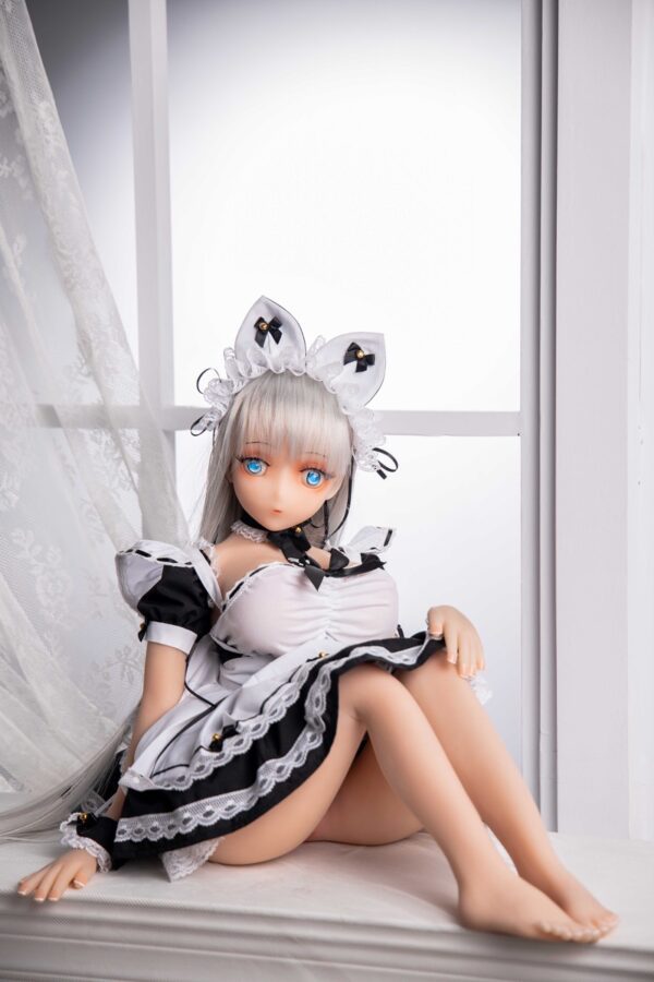 Lolita – Charming White-Haired Maid Outfit Adult Anime Figurine - Image 17