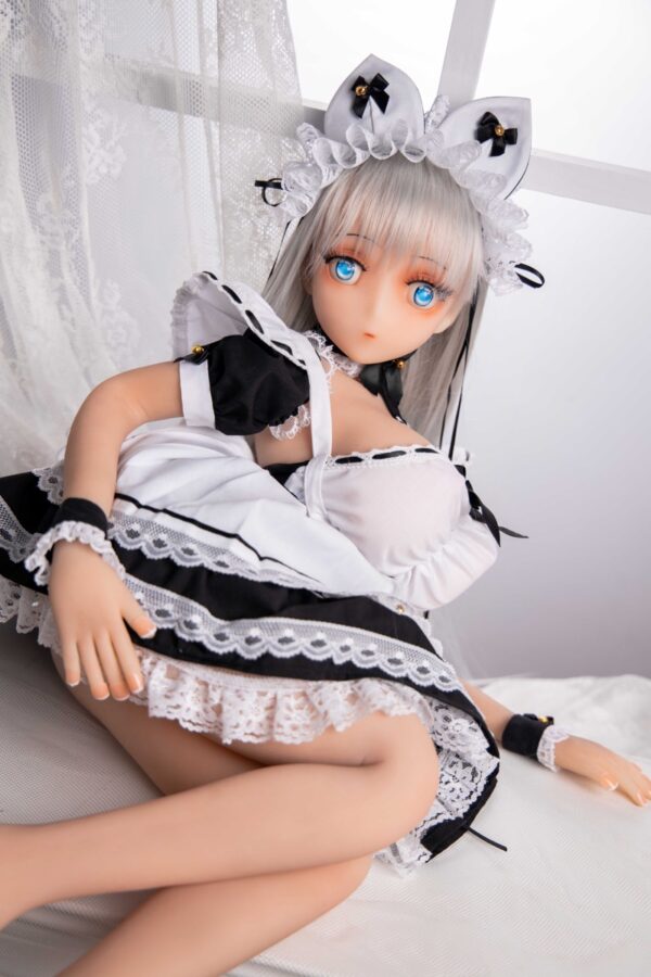 Lolita – Charming White-Haired Maid Outfit Adult Anime Figurine - Image 9