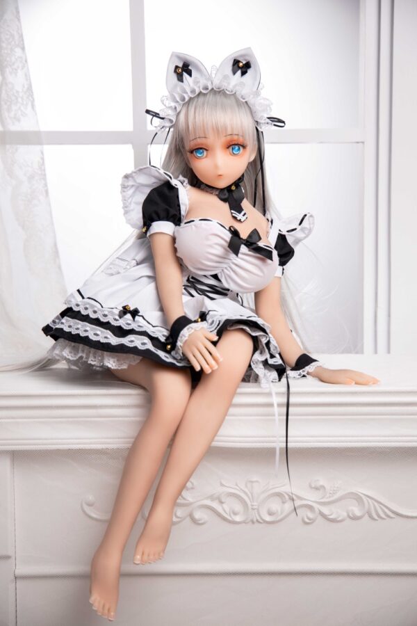 Lolita – Charming White-Haired Maid Outfit Adult Anime Figurine - Image 16