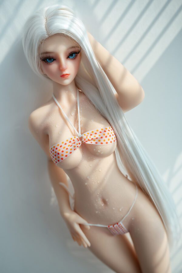 Mot-Alluring White-Haired Cute and Charming Full Silicone Anime Figurine