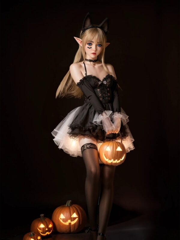F5966-150cm/4ft9 29kg A Cup ROS Flat Chested Movable Jew ELF Silicone Small Alien Sex Doll | SY Doll - Image 8