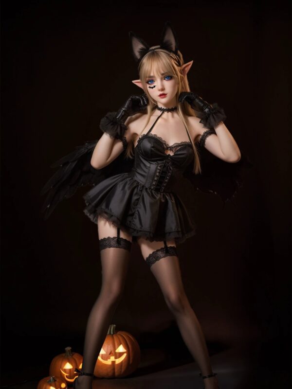 F5966-150cm/4ft9 29kg A Cup ROS Flat Chested Movable Jew ELF Silicone Small Alien Sex Doll | SY Doll - Image 9