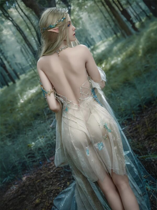 F5958-150cm/4ft9 29kg A Cup ROS Flat Chested Movable Jew ELF Silicone Small Alien Sex Doll | SY Doll - Image 8