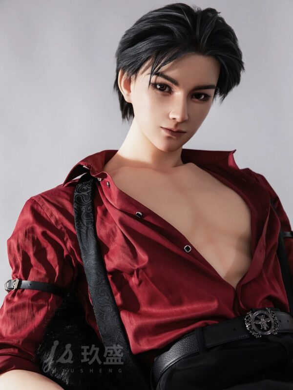 F5689—185cm/6ft1-45kg Gavin 7.09in Dildo Premium Silicone Head Femboy Male Sex Doll for Roleplay & Fetish Scenarios | Jiusheng Doll - Image 11