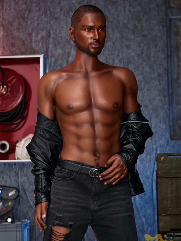 F4574-170cm/5ft7-38kg Kevin Silicone Real Life Black Femboy  toy masturbator Realistic Male Sex Doll-Irontech Doll - Image 8