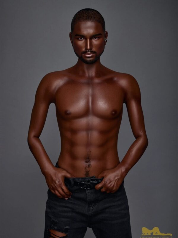 F4574-170cm/5ft7-38kg Kevin Silicone Real Life Black Femboy  toy masturbator Realistic Male Sex Doll-Irontech Doll - Image 12