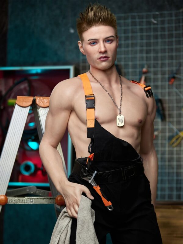F233 -176cm/ 5ft9-40kg Premium Sexy Renovation Worker Silicone Male Sex Doll -Irontech Doll - Image 4