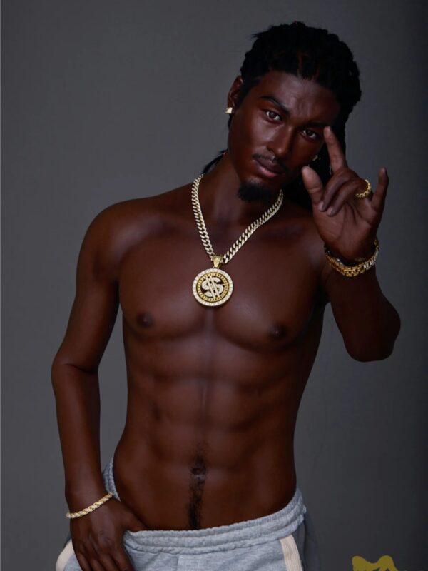 F118 -170cm/5ft7-38kg Fernando Rapper Femboy Silicone Black Male Sex Doll -Irontech Doll - Image 12