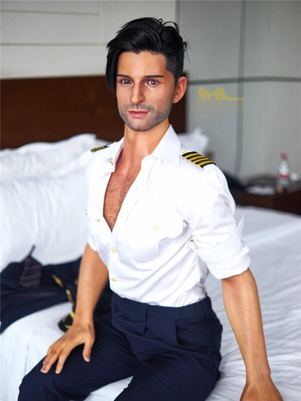 F121-176cm-40kg George Black Hair Femboy Silicone Male Sex Doll For Sale & Fantasy Prince-Irontech Doll - Image 9