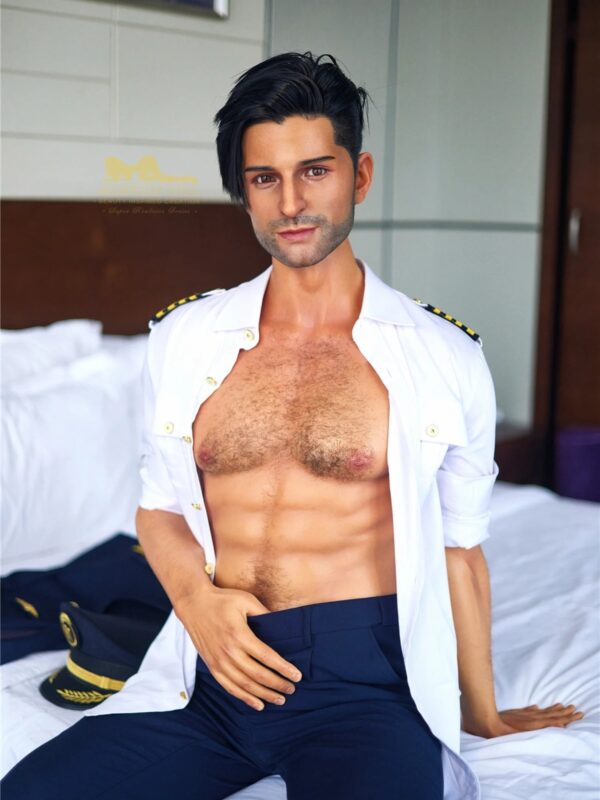 F121-176cm-40kg George Black Hair Femboy Silicone Male Sex Doll For Sale & Fantasy Prince-Irontech Doll - Image 2