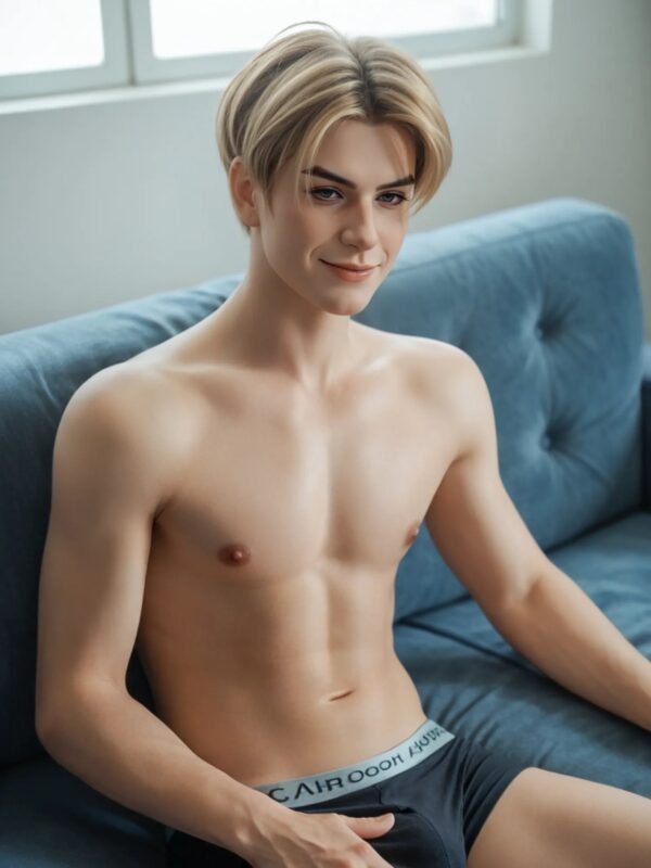 F5976—160cm/5ft2-45.5kg 7.1in Dildo Chinese Femboy Celebrity Male Sex Doll Electric penis| SY Doll - Image 5