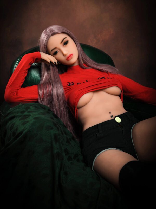 F3818-158cm/5ft2 39kg B Cup Lilac Hair TPE Sex Doll | HR Doll - Image 2