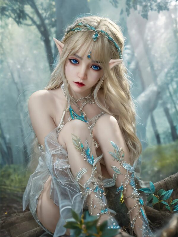 F5958-150cm/4ft9 29kg A Cup ROS Flat Chested Movable Jew ELF Silicone Small Alien Sex Doll | SY Doll