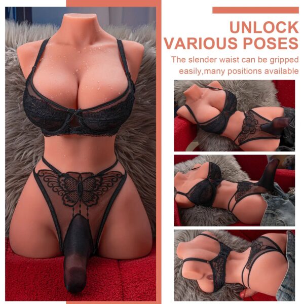 T902(21.49lb) D Cup 3inch Dildo Electric Femboy Trans Rechargeable Male Shemale Sex Doll Torso - Image 10