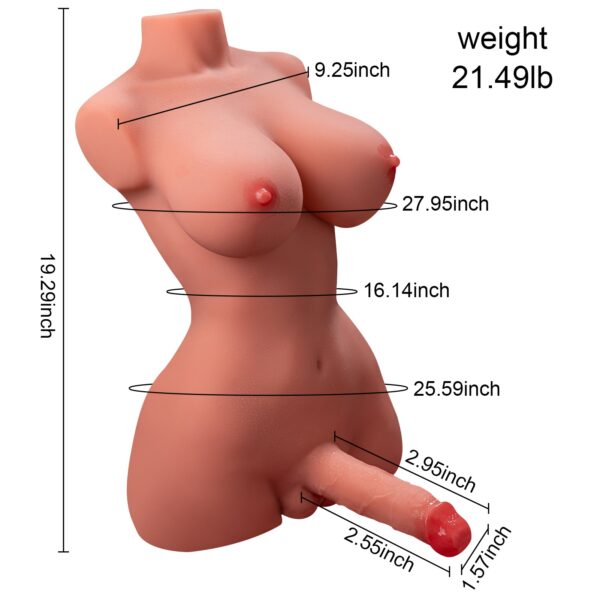 T902(21.49lb) D Cup 3inch Dildo Electric Femboy Trans Rechargeable Male Shemale Sex Doll Torso - Image 11