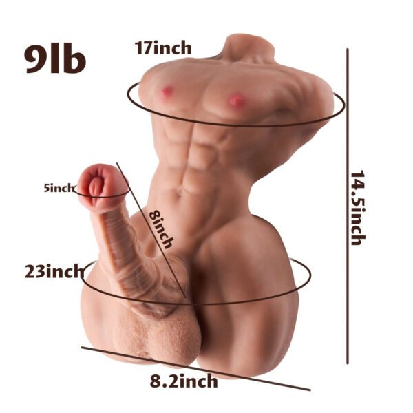 P88-9LB Centaur Black Torso Sex Doll With Horse Dildo Small Ebony Male Sex Dolls Torso | MRL - Image 2