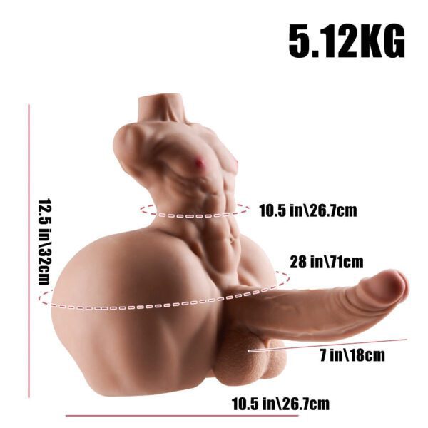 P89-10.8LB Big Penis Black Sex Doll For Women Anal Sex Toy Gay Ebony Male Torso Sex Dolls | MRL - Image 2