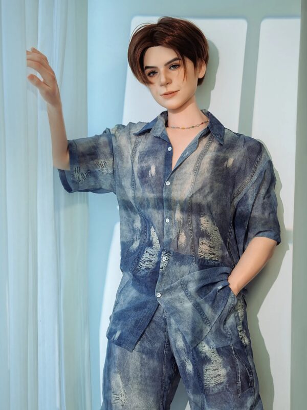 F5703—160cm/5ft2-45.5kg 7.1in Dildo Chinese Femboy Celebrity Male Sex Doll Electric penis| SY Doll - Image 16