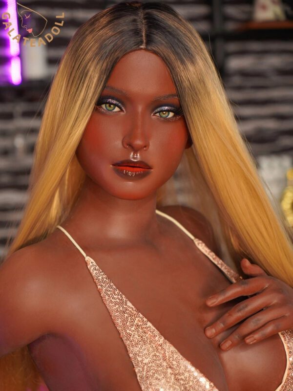 F7525-162cm D Cup Sexy Killer ROS Silicone Black BBW Robot Sex Doll | Galatea doll - Image 4