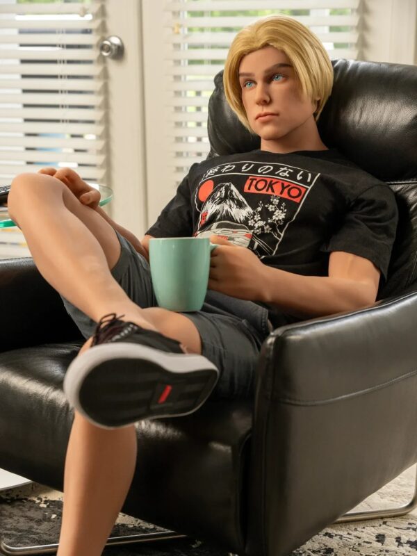 F1653K-170cm/5ft7(40kg) Femboy Muscular Blond Short Hair TPE Male Sex Doll 【In Stock USA】 | Doll Forever - Image 5