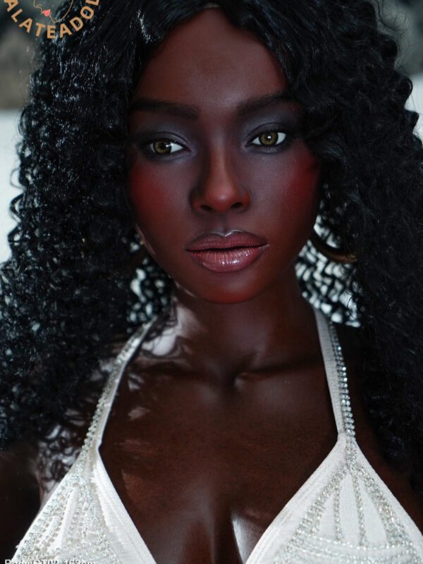 F5143-163cm D Cup Sexy Black Beauty ROS Silicone beautiful ebony Sex Doll | Galatea doll - Image 9
