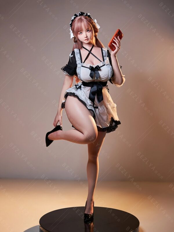 F7138-155cm(5.12ft)-34.5kg 2.1 I Cup Pink Twin Tails Maid Style Japanese Silicone Japanese Cosplay Sex Doll With 3 Love Holes Young Sex Doll｜Bezlya Doll - Image 15