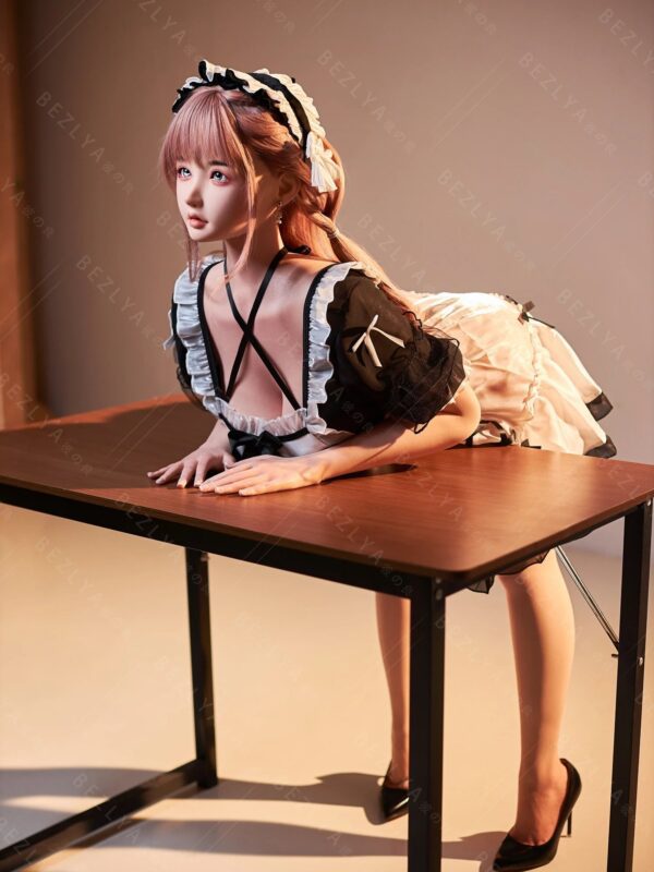 F7138-155cm(5.12ft)-34.5kg 2.1 I Cup Pink Twin Tails Maid Style Japanese Silicone Japanese Cosplay Sex Doll With 3 Love Holes Young Sex Doll｜Bezlya Doll - Image 8