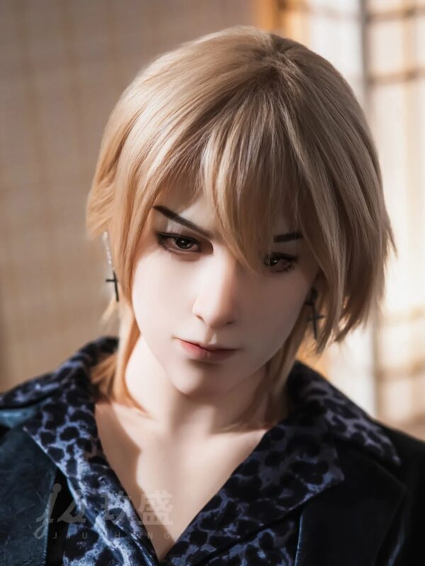 F5690—185cm/6ft1-45kg Finn 7.09in Dildo Realistic Femboy Male Sex Doll with Soft Silicone Body – Lifelike Design | Jiusheng Doll - Image 5