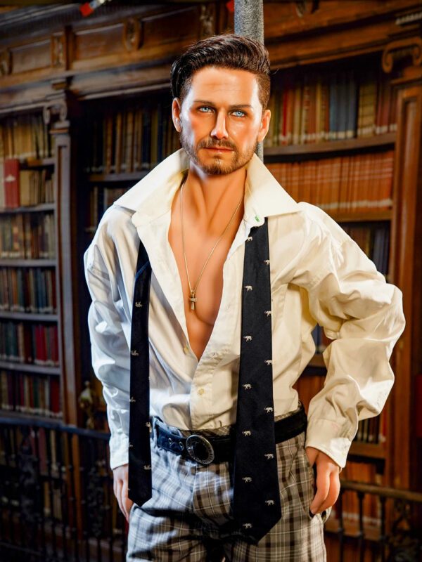 F3883-167cm/5ft5-47kg Calm Eyes Gentleman Silicone Head Full Androgynous Male Sex Doll | HR Doll