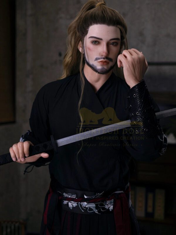 F2377-176cm/5ft9-40kg Femboy toy masturbator Silicone Kung Fu Hero Lifelike Male sex doll -Irontech Doll - Image 3