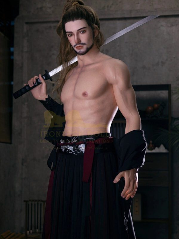 F2377-176cm/5ft9-40kg Femboy toy masturbator Silicone Kung Fu Hero Lifelike Male sex doll -Irontech Doll - Image 2