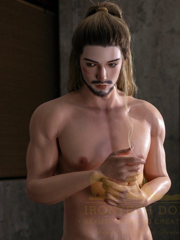 F2377-176cm/5ft9-40kg Femboy toy masturbator Silicone Kung Fu Hero Lifelike Male sex doll -Irontech Doll - Image 15