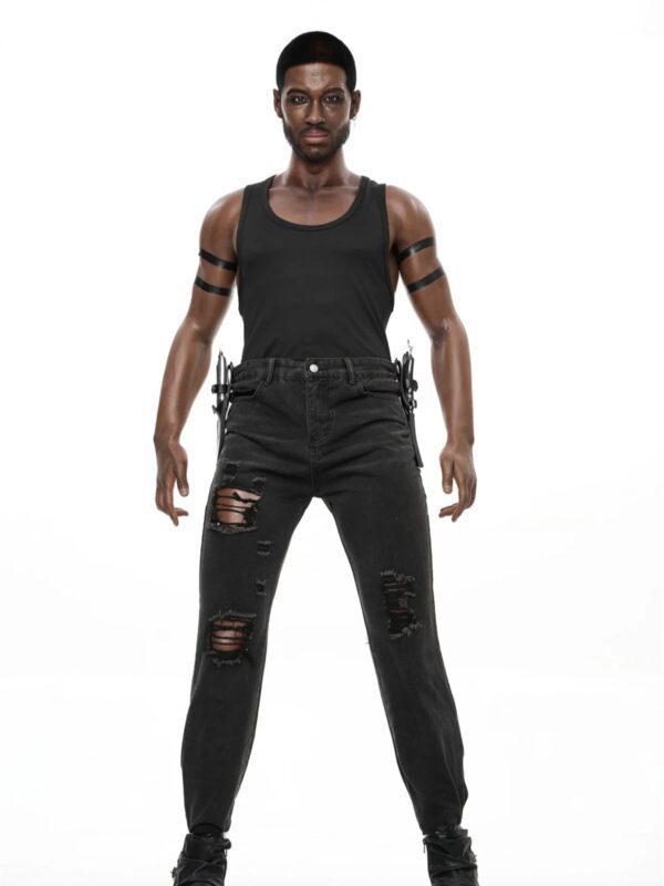 F4554-176cm-40kg Abs Strong Femboy Black Ebony Male Silicone Sex Doll -Irontech Doll - Image 4