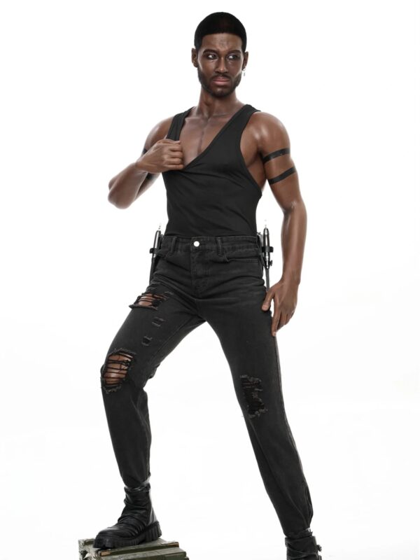F4554-176cm-40kg Abs Strong Femboy Black Ebony Male Silicone Sex Doll -Irontech Doll - Image 5