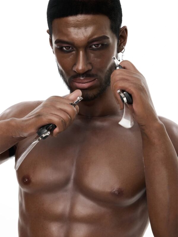 F4554-176cm-40kg Abs Strong Femboy Black Ebony Male Silicone Sex Doll -Irontech Doll - Image 14