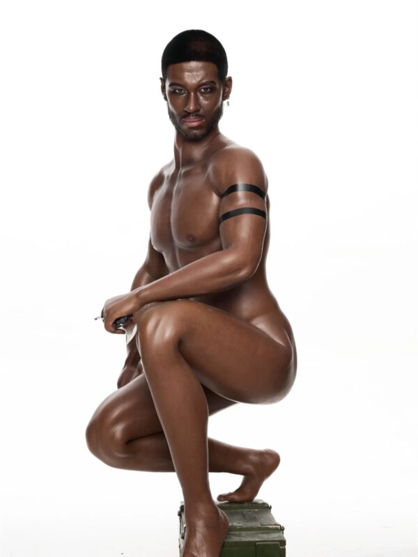 F4554-176cm-40kg Abs Strong Femboy Black Ebony Male Silicone Sex Doll -Irontech Doll - Image 11