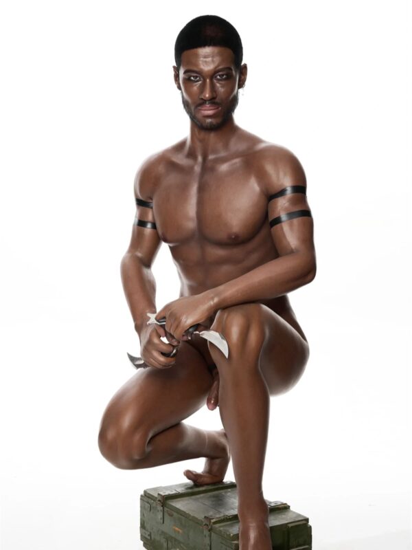 F4554-176cm-40kg Abs Strong Femboy Black Ebony Male Silicone Sex Doll -Irontech Doll - Image 8