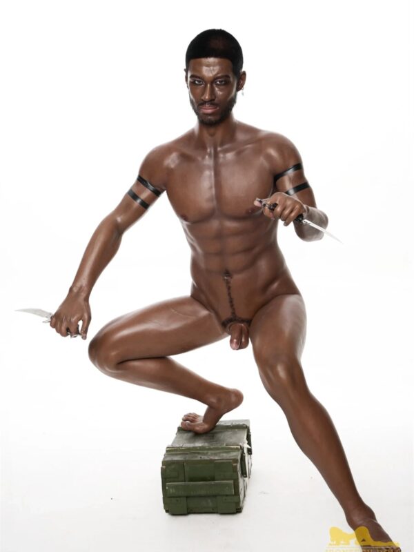 F4554-176cm-40kg Abs Strong Femboy Black Ebony Male Silicone Sex Doll -Irontech Doll - Image 10