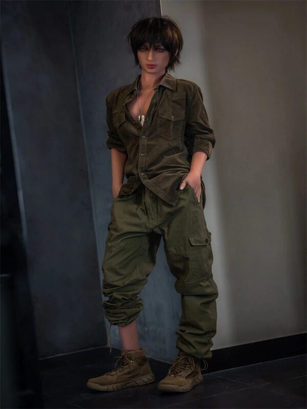 F1671-160cm(5ft3)-34kg Customizable TPE Femboy Sex Doll Thin Wheat Skin Short Hair | Aibei Doll - Image 8