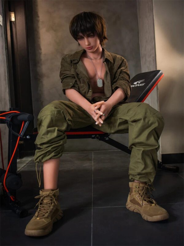 F1671-160cm(5ft3)-34kg Customizable TPE Femboy Sex Doll Thin Wheat Skin Short Hair | Aibei Doll - Image 7