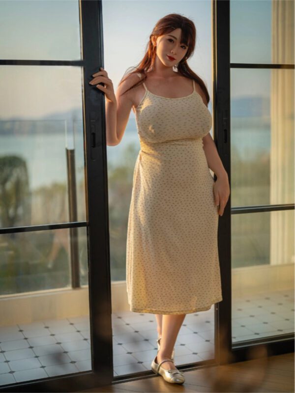 F5169-168cm/5ft5-39.5kg Full Silicone Sex Doll Hao H Cup Busty Curvy Light Tan Beauty with Auburn Hair | Starpery Doll - Image 7