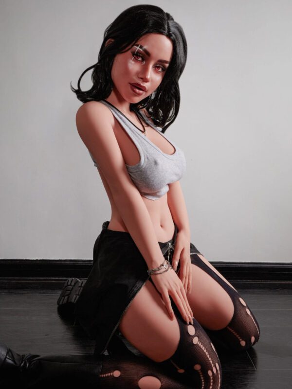 F8145-154cm(5ft1)-32.4kg E Cup Black Silicone Head Sex Doll |Climax Doll Pro - Image 2