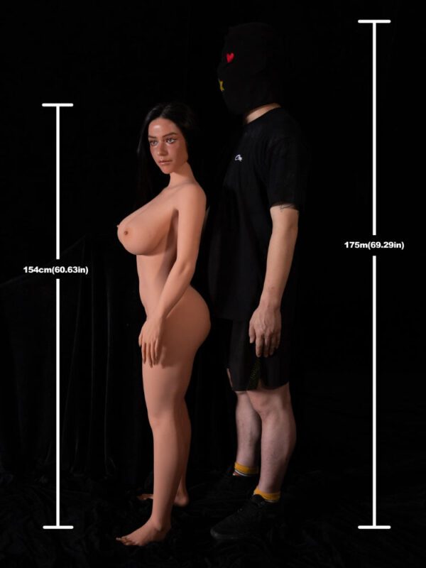 F8145-154cm(5ft1)-32.4kg E Cup Black Silicone Head Sex Doll |Climax Doll Pro - Image 14