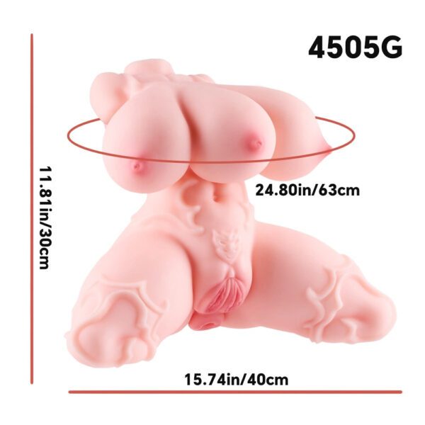 P82-9.92lb 30cm Denvir Anime Three Breasts Lewd Tattoo Girl Double Vagina Hentai Sex Doll | MRL - Image 2