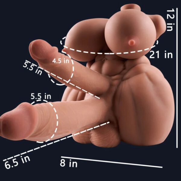 P72-8.82lb 6.5/5.5inch Dildo Diphallia Futanari  Double Penis Femboy Hentai Cheap Male shemale Sex Doll Torso | MRL - Image 2