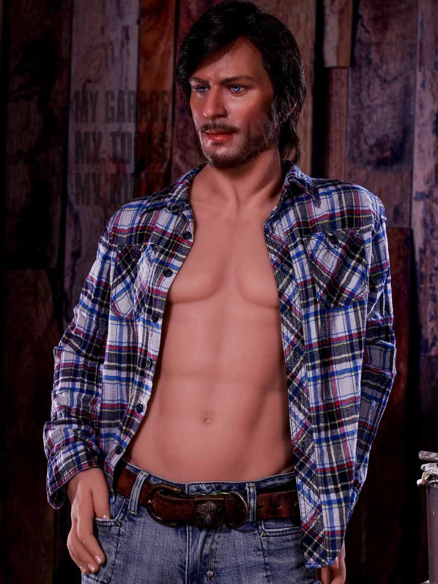 F3880-167cm/5ft5-47kg Bearded Dad TPE Body Silicone Head Real Male Sex Doll | HR Doll - Image 4